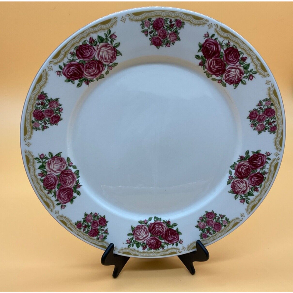 Farberware Sydney Roses‎ 12" Platter 1998 Gold Trim Fine China